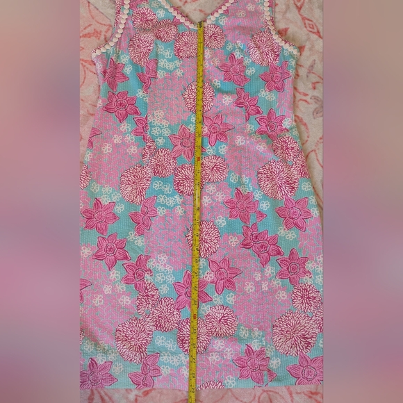 Vintage Lilly Pulitzer Floral Sleeveless Midi Dress With Zipper Pink Blue White - Picture 8 of 10